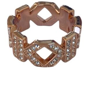 Karl Lagerfeld Ring Rose Gold Plated With Swarovski Crystals